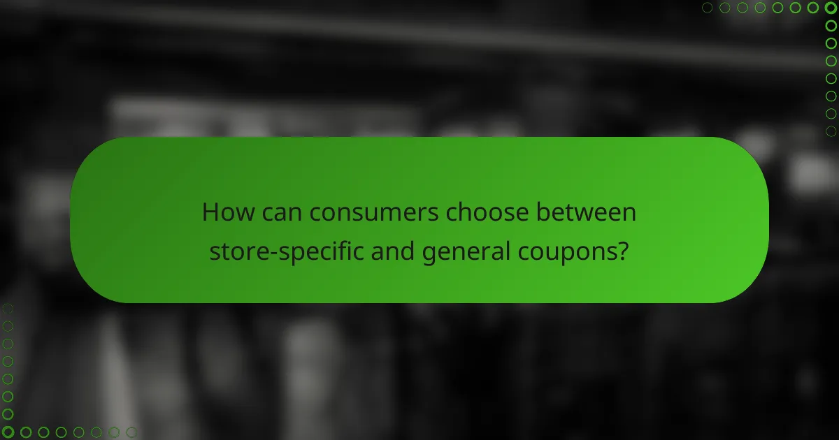 How can consumers choose between store-specific and general coupons?