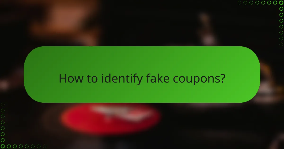 How to identify fake coupons?