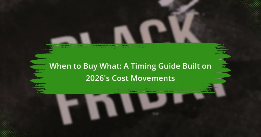 When to Buy What: A Timing Guide Built on 2026's Cost Movements