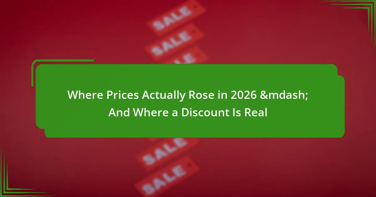 Where Prices Actually Rose in 2026 &mdash; And Where a Discount Is Real