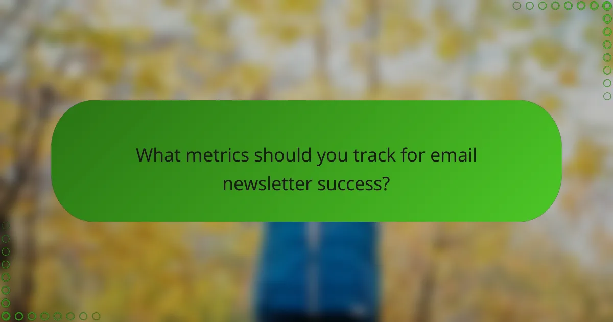 What metrics should you track for email newsletter success?